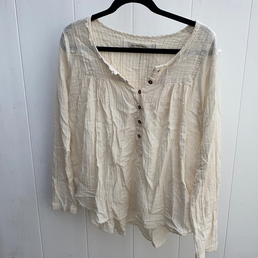 Free People top with fun button details